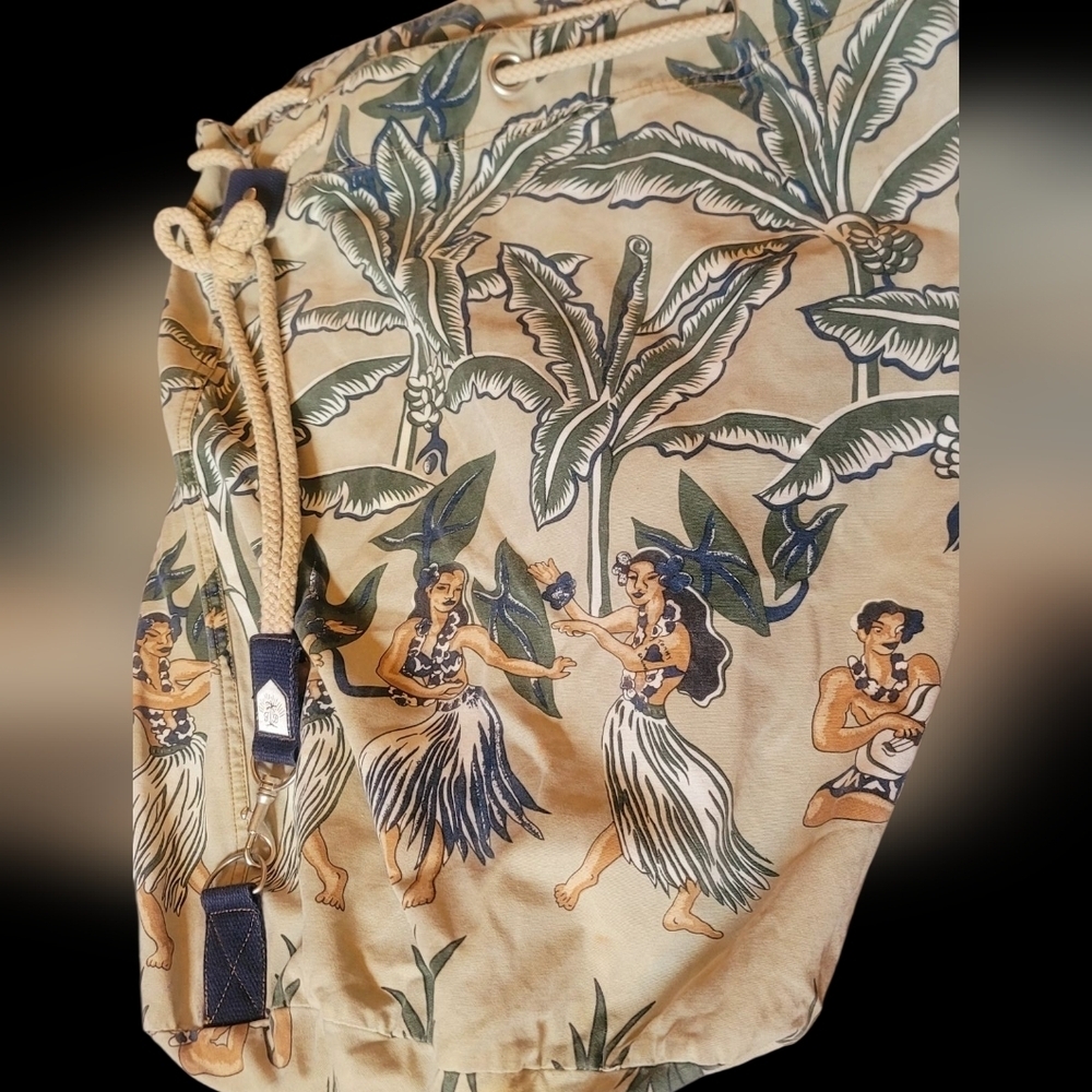Tommy Bahama Hawaiian Theme Drawstring Beach Bucket‎ Backpack Sling Bag - Picture 2 of 9
